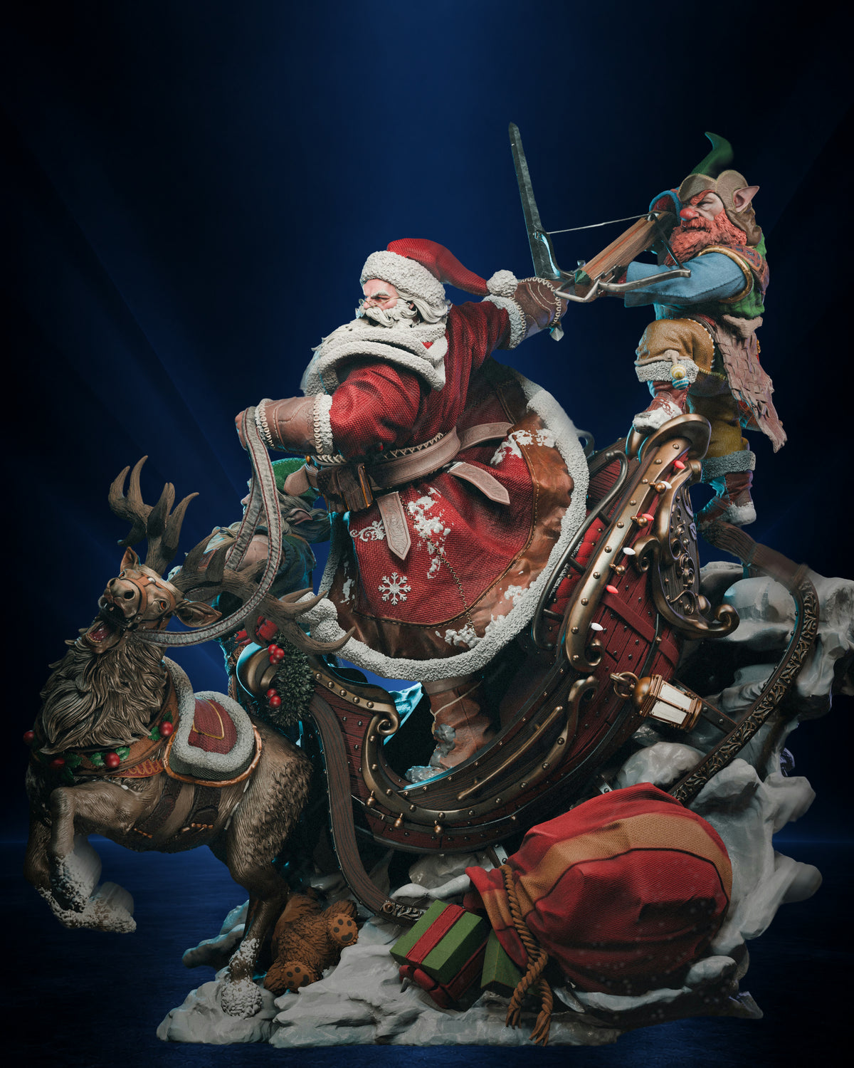 Santa Claus — Christmas Sleigh Diorama