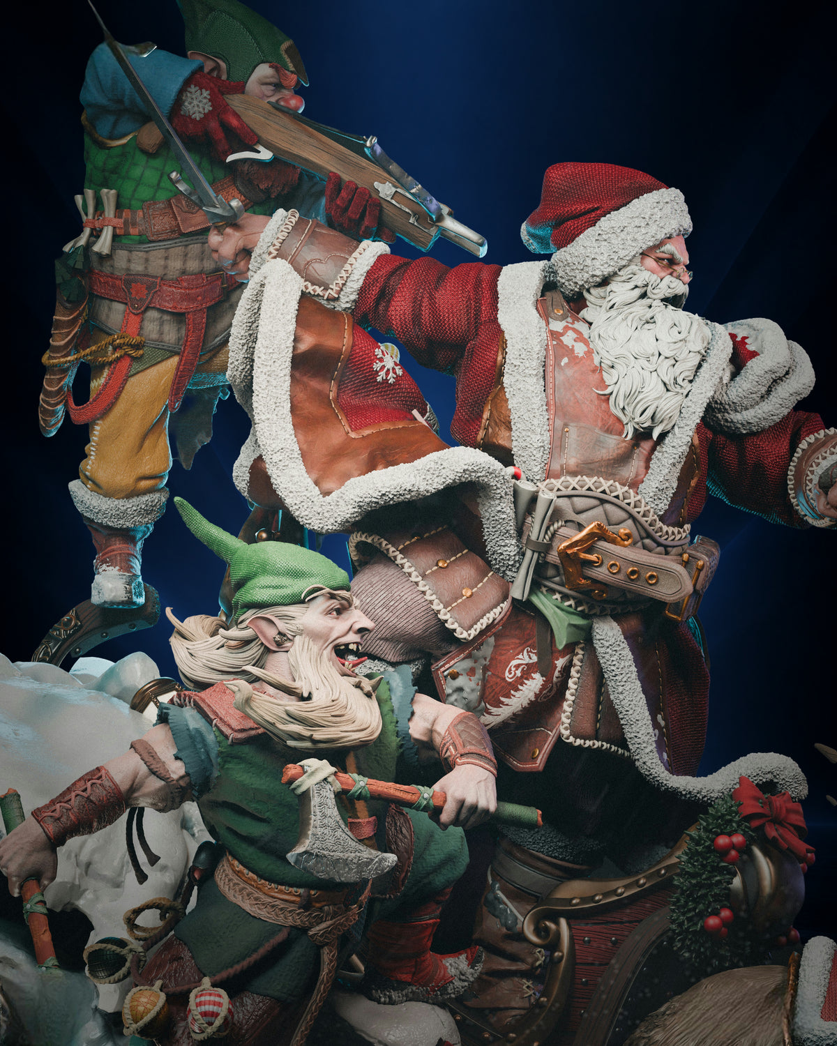 Santa Claus — Christmas Sleigh Diorama