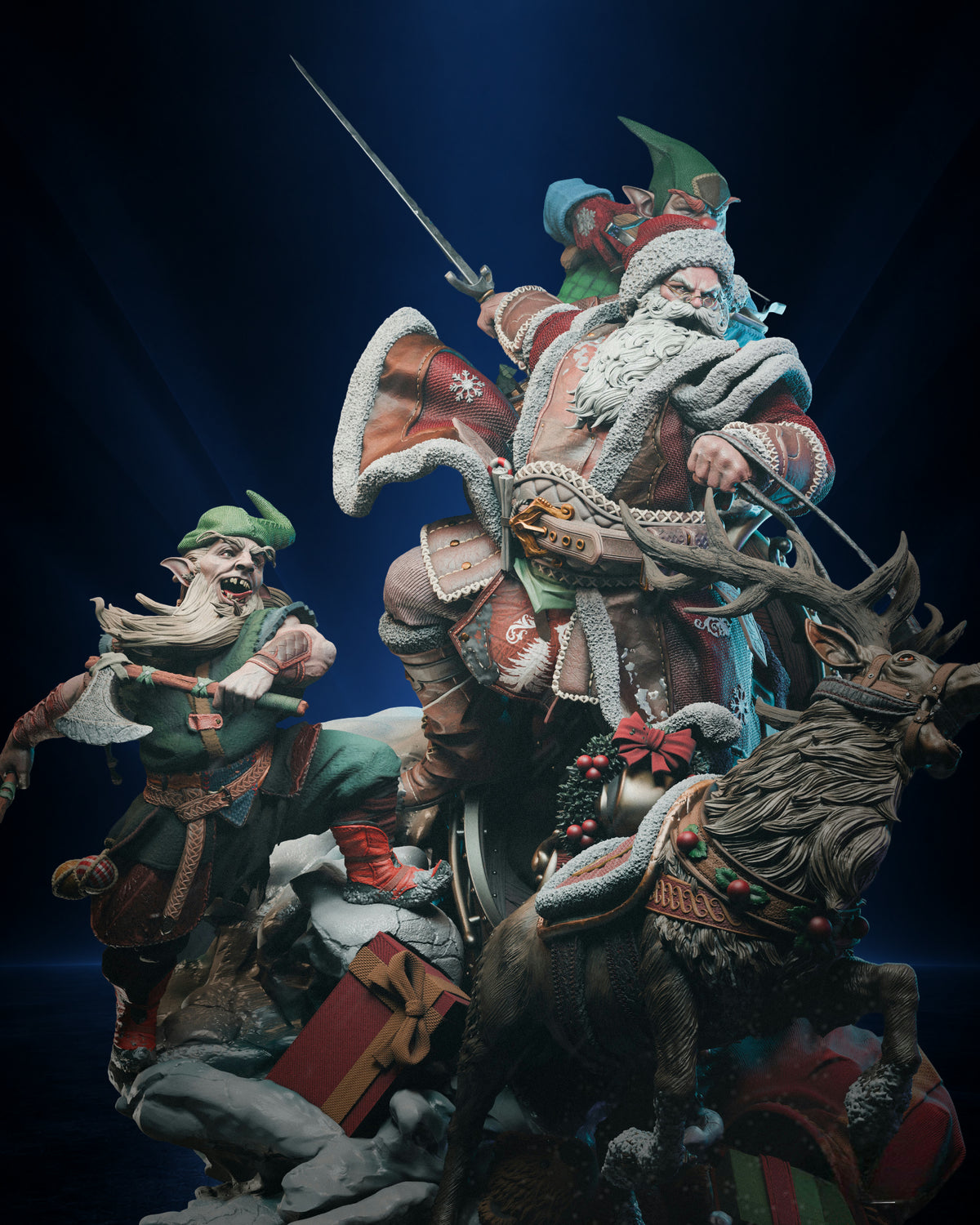 Santa Claus — Christmas Sleigh Diorama