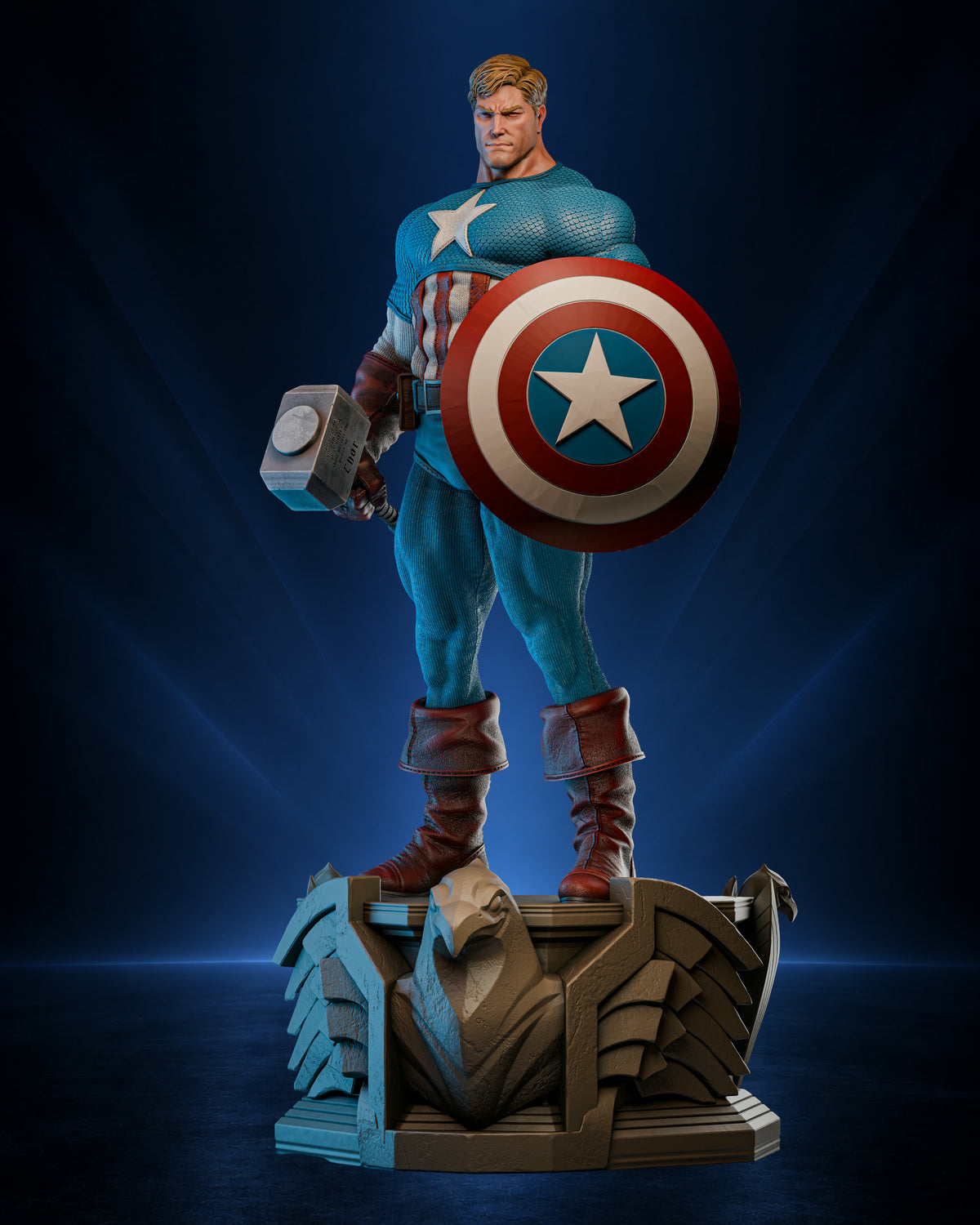 Captain America — Premium Resin Collector Statue | ZEZ Studios Fan-Art Sculpt